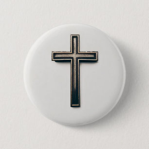 Religious Cross Button