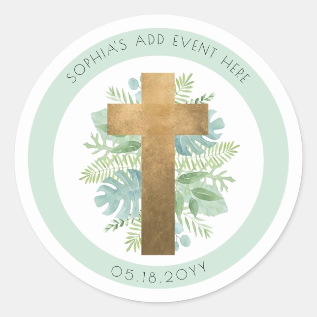 Religious Event Greenerity Cross Umschlag Aufklebe Runder Aufkleber (Vorderseite)