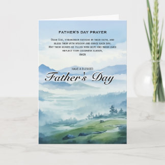 Religious Father’s Day Blue Watercolor Nature Karte
