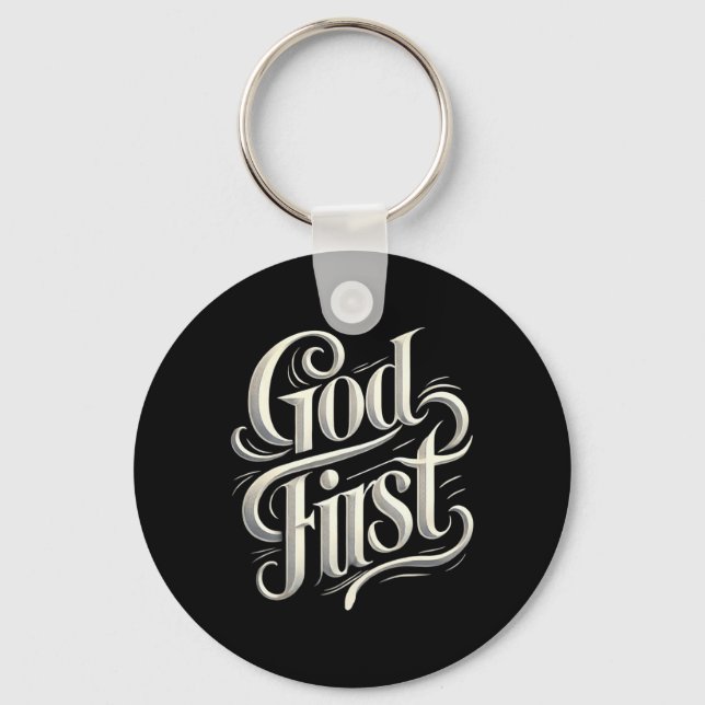 Religious God First Faith Based New Believer Cloth Schlüsselanhänger (Vorderseite)