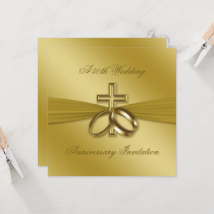 Religious Golden 50. Hochzeitstag Einladung