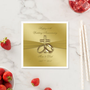 Religious Golden 50. Jubiläum Papier Napkins Serviette