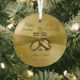 Religious Golden 50. Wedding Anniversary Ornament