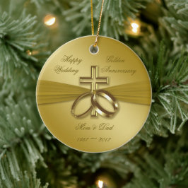 Religious Golden 50. Wedding Anniversary Ornament