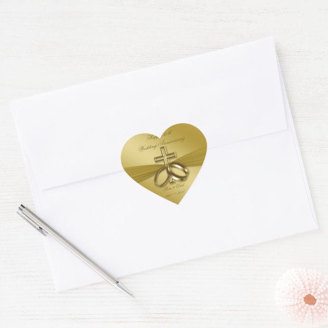 Religious Golden 50. Wedding Anniversary Sticker (Umschlag)