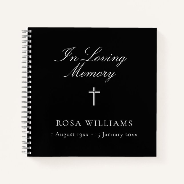 Religious in Loving Memory Funeral Gästebuch Notizbuch (Vorderseite)