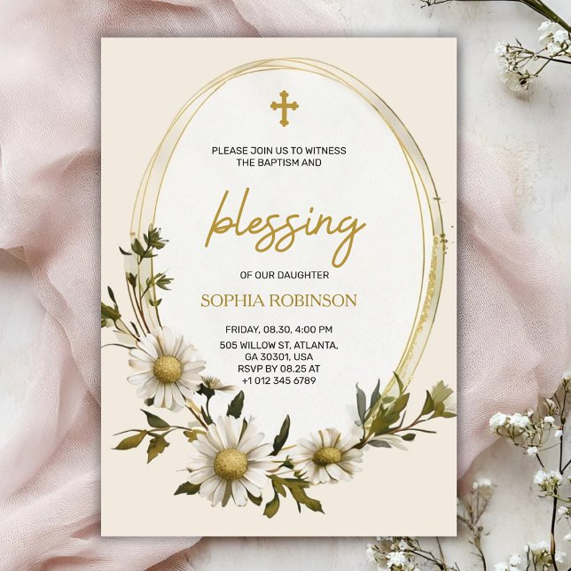 Religious invitation card with floral design  einladung (Von Creator hochgeladen)