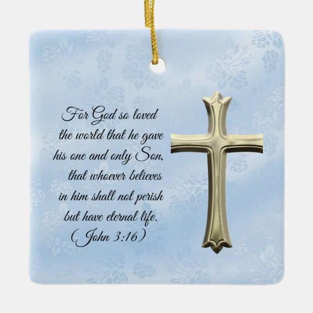Religious John 3:16 Bible Verse Ornament (Vorderseite)