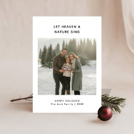 Religious Let Heaven & Nature Sing Family Photo Feiertagskarte