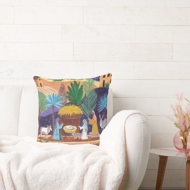 Religious Nativity Scene Glory to God Christmas Kissen (Liege)