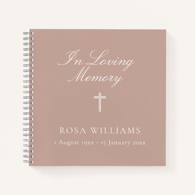Religious Pink In Love Mémoire Funeral Livre d'or (Devant)