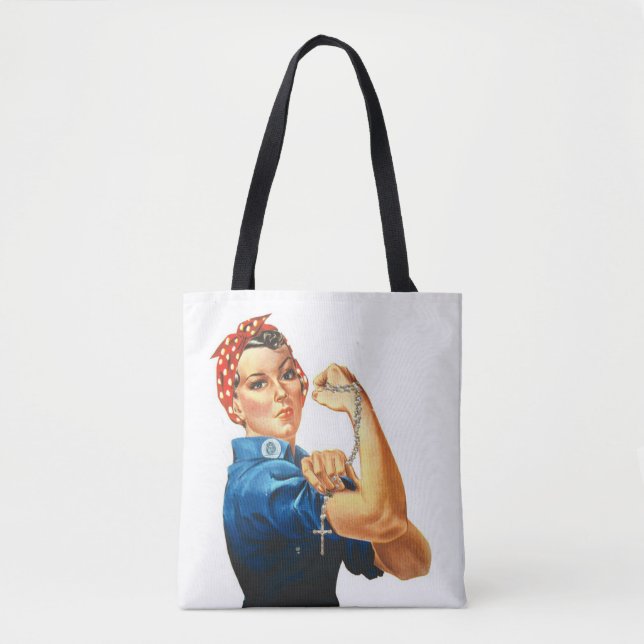 Religious Rosie the Riveter Katholische Rosary Tasche (Vorderseite)