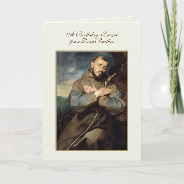 Religious St. Francis Katholic Brother Birthday Karte (Vorderseite)