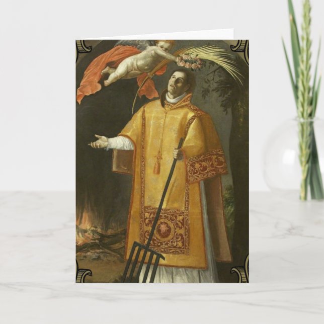 Religious St. Lawrence Patron of Cooks Karte (Vorderseite)