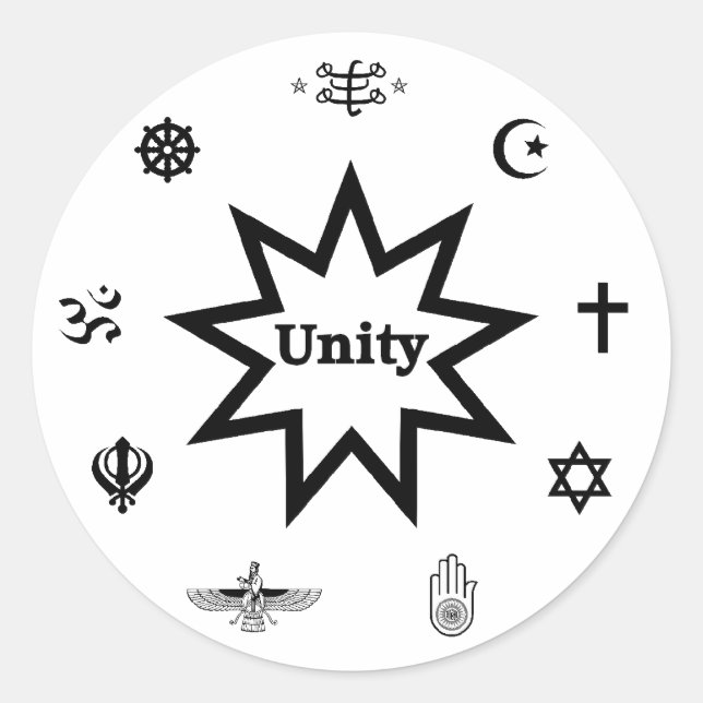 Religious Unity Decal Runder Aufkleber (Vorderseite)