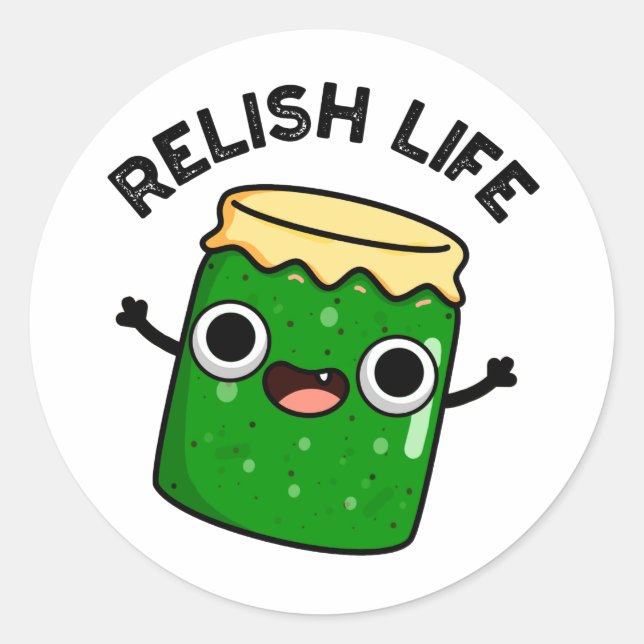 Relish Life Funny Food Puff Runder Aufkleber (Vorderseite)