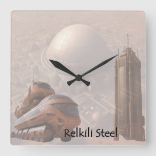 Relkili Steel Cover Art Quadratische Wanduhr