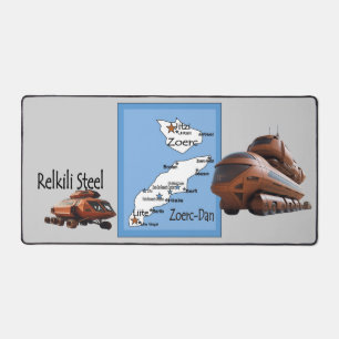 Relkili Steel Map und Cover Art Schreibtischunterlage