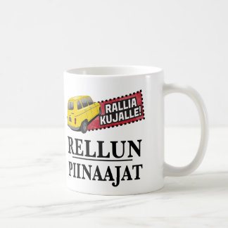Rellun piinaajien sananmuunnos huumoria, muki kaffeetasse