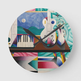 Relógio com a pintura de Teixeira Leite Runde Wanduhr