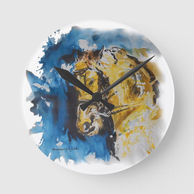 Relógio de parede Cavalo em Manchas Aguadas Runde Wanduhr (Vorderseite)