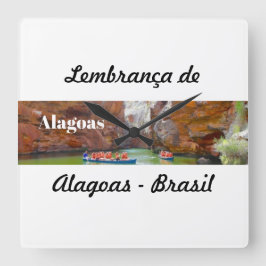 Relogio lembrança de Alagoas Quadratische Wanduhr