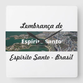 Relogio lembrança de Espírito Santo Quadratische Wanduhr