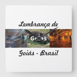 Relogio lembrança de Goiás Quadratische Wanduhr