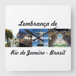 Relogio lembrança de Rio de Janeiro Quadratische Wanduhr
