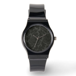 Relogio Renda floral detalhada em preto desing Armbanduhr