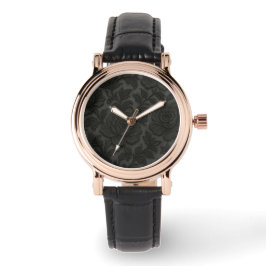 Relogio Renda floral detalhada em preto desing Armbanduhr
