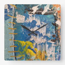 reloj artistico con preciosos tonos azules