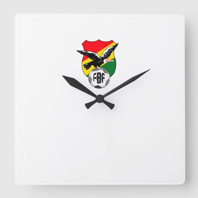 Reloj Bolivia Quadratische Wanduhr (Vorderseite)