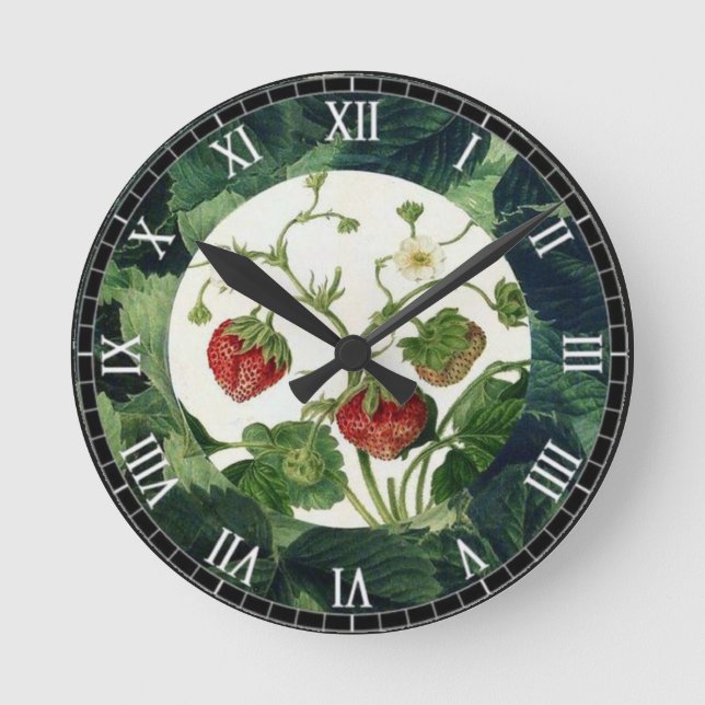 Reloj de Fresas Runde Wanduhr (Vorderseite)