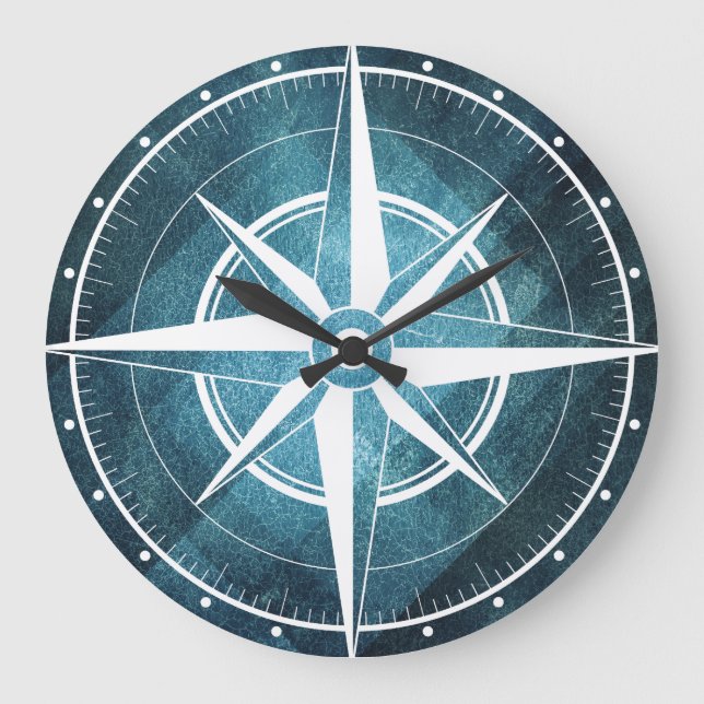 Reloj de pared brújula azulada große wanduhr (Vorderseite)