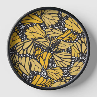 Reloj de pared circular estampado mariposa monarca uhr
