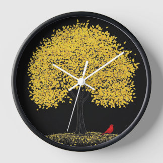 Reloj de pared con fondo de árbol  uhr