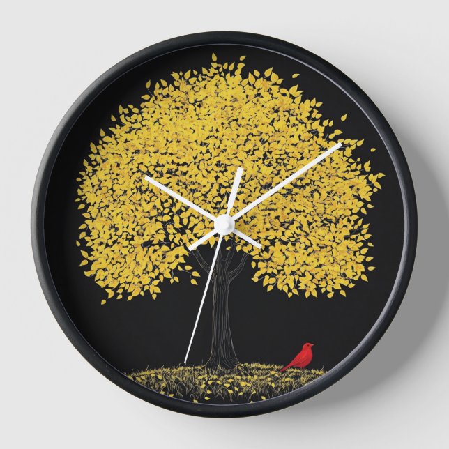 Reloj de pared con fondo de árbol  uhr (Vorderseite)