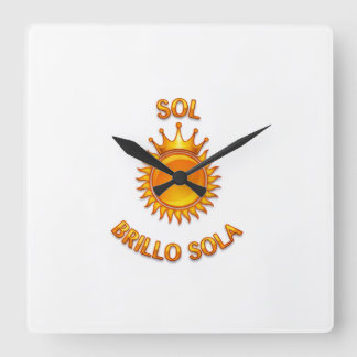 Reloj de Pared Cuadrado con Logo Sol Brillo Sola | Quadratische Wanduhr