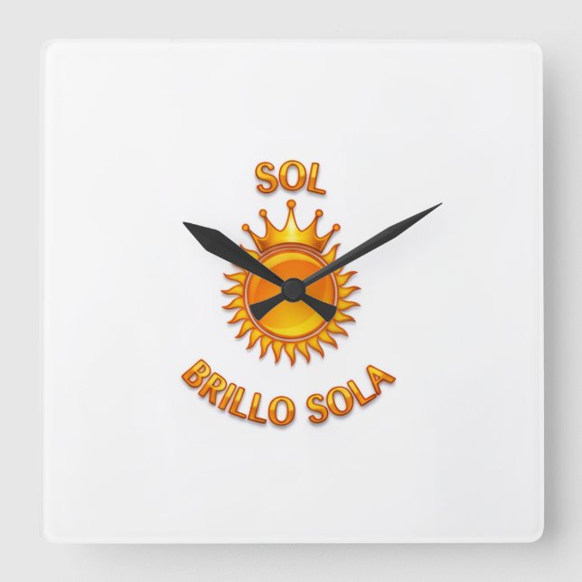 Reloj de Pared Cuadrado con Logo Sol Brillo Sola | Quadratische Wanduhr (Vorderseite)