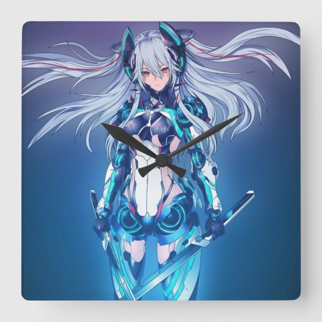 Reloj de pared de anime quadratische wanduhr (Vorderseite)