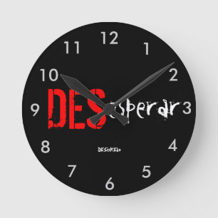Reloj de pared DESesperar DESenREdo negro Runde Wanduhr