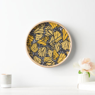 Reloj de pared estampado mariposa monarca uhr