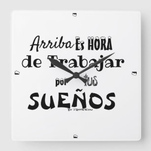Reloj de pared motivacional  quadratische wanduhr
