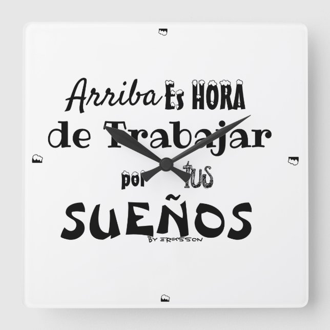 Reloj de pared motivacional quadratische wanduhr (Vorderseite)