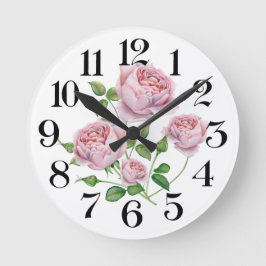 reloj de pared rosas a la acuarela runde wanduhr