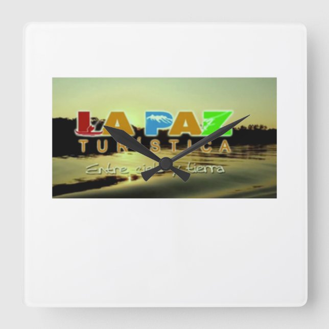 Reloj La Paz turistica Quadratische Wanduhr (Vorderseite)