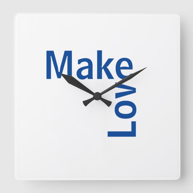 Reloj macht Liebe Quadratische Wanduhr (Vorderseite)
