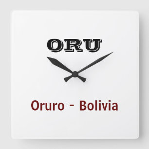 Reloj Oruro - Bolivien Quadratische Wanduhr