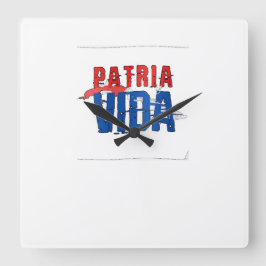 Reloj Patria y vida Quadratische Wanduhr